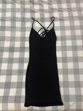 Christina Black Strappy Mini Slip Dress